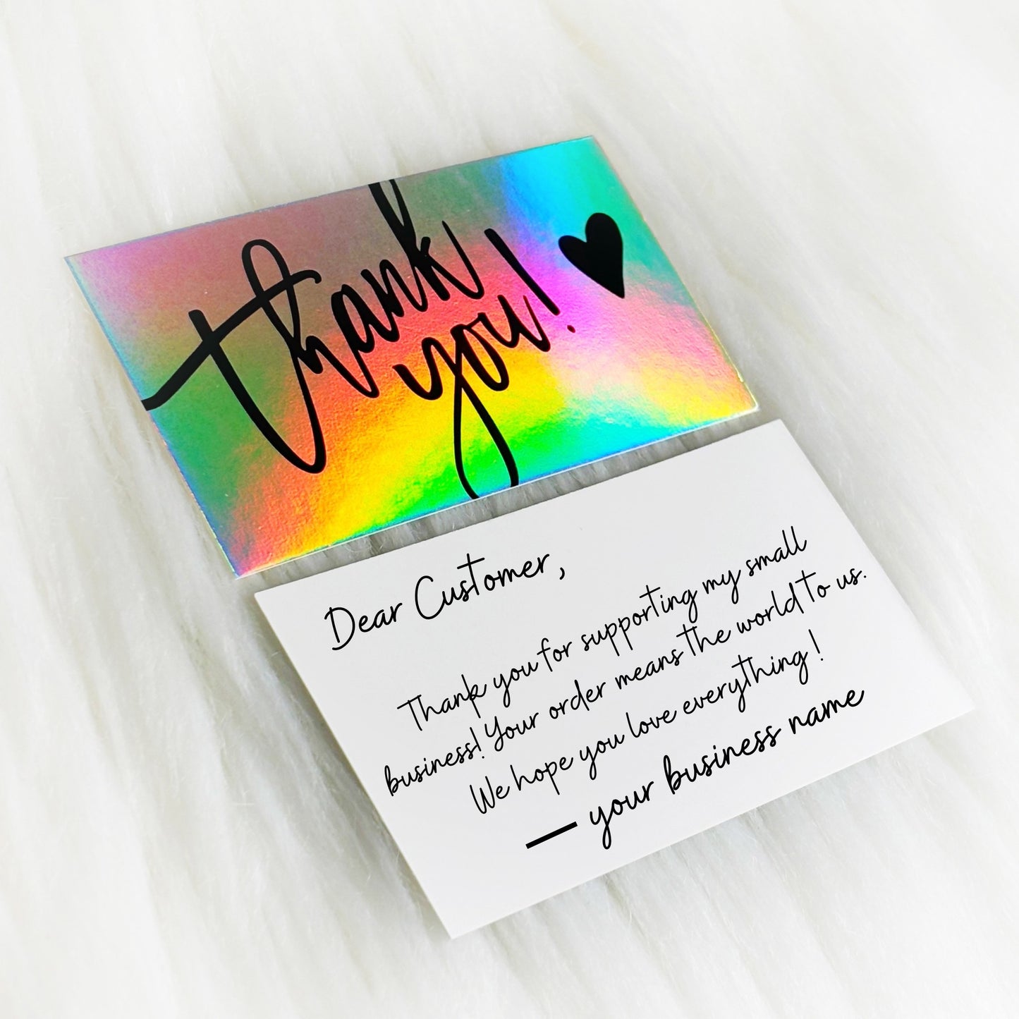 50Pack- Holographic Thank You Cards