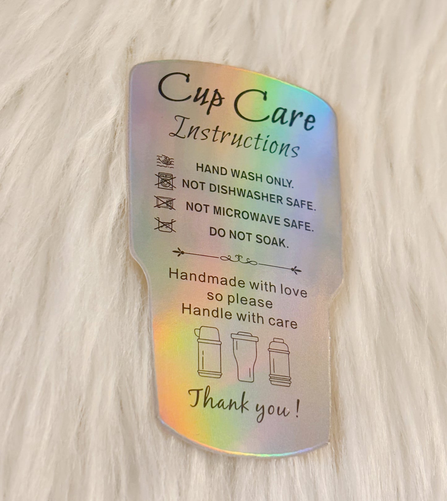 50Pack-Holographic Cup Care Cards