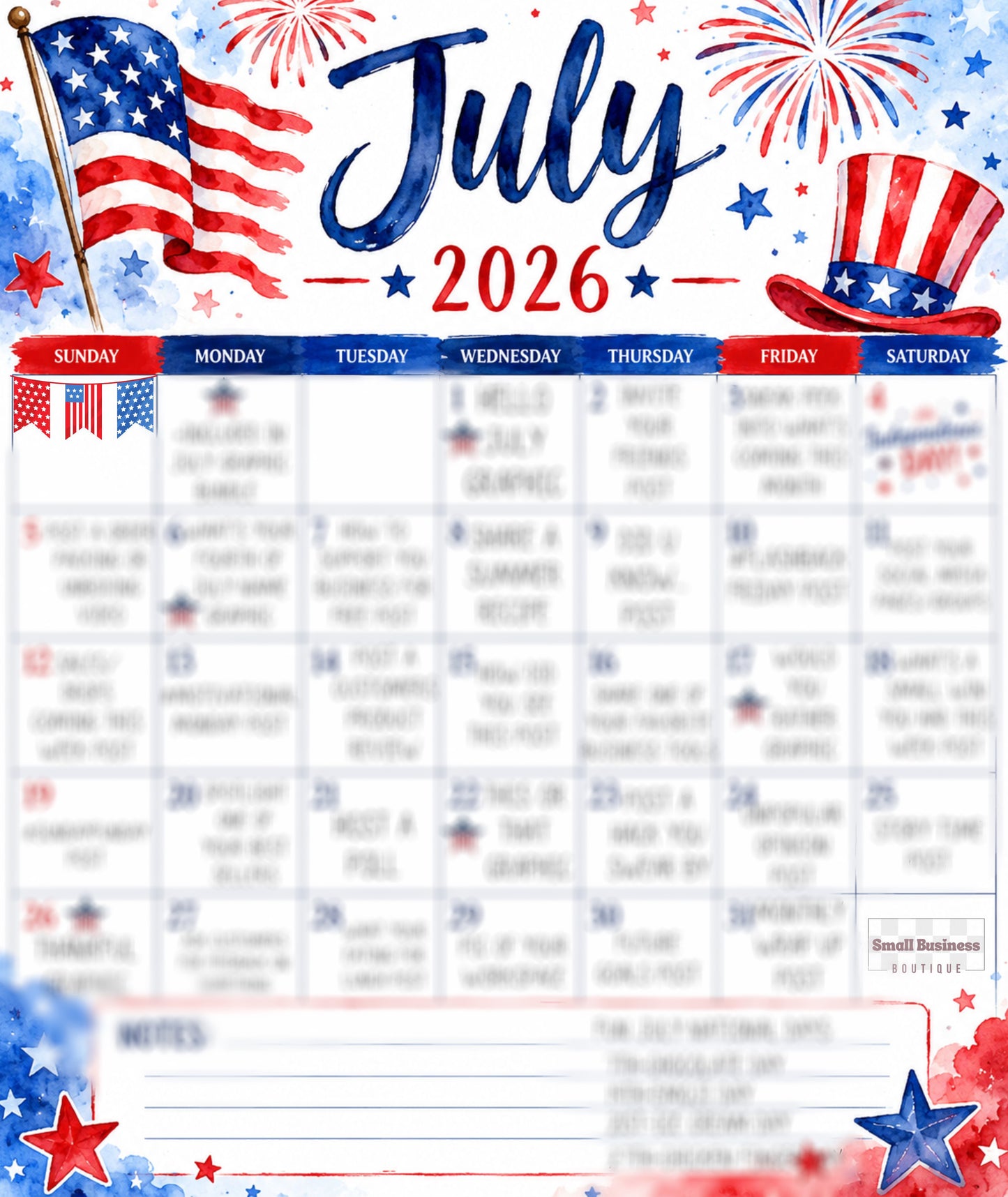 July Content Calendar
