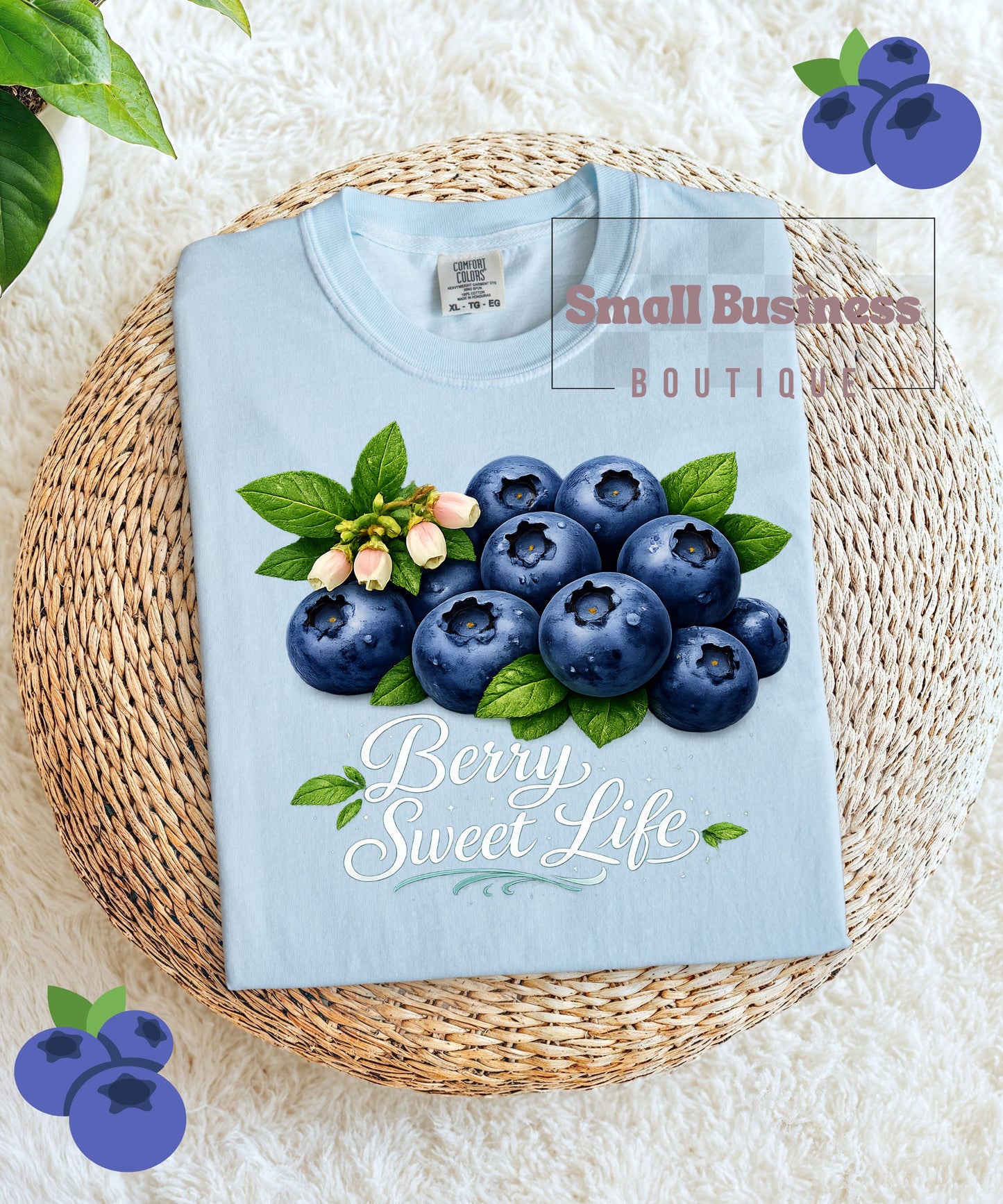 Blueberry Botanical T-Shirt — Fruit Illustration Tee
