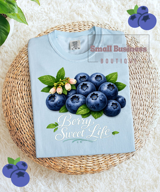 Blueberry Botanical T-Shirt — Fruit Illustration Tee