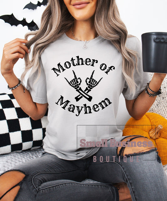 Mother of Mayhem T-Shirt — Edgy Mom Rock Graphic Tee