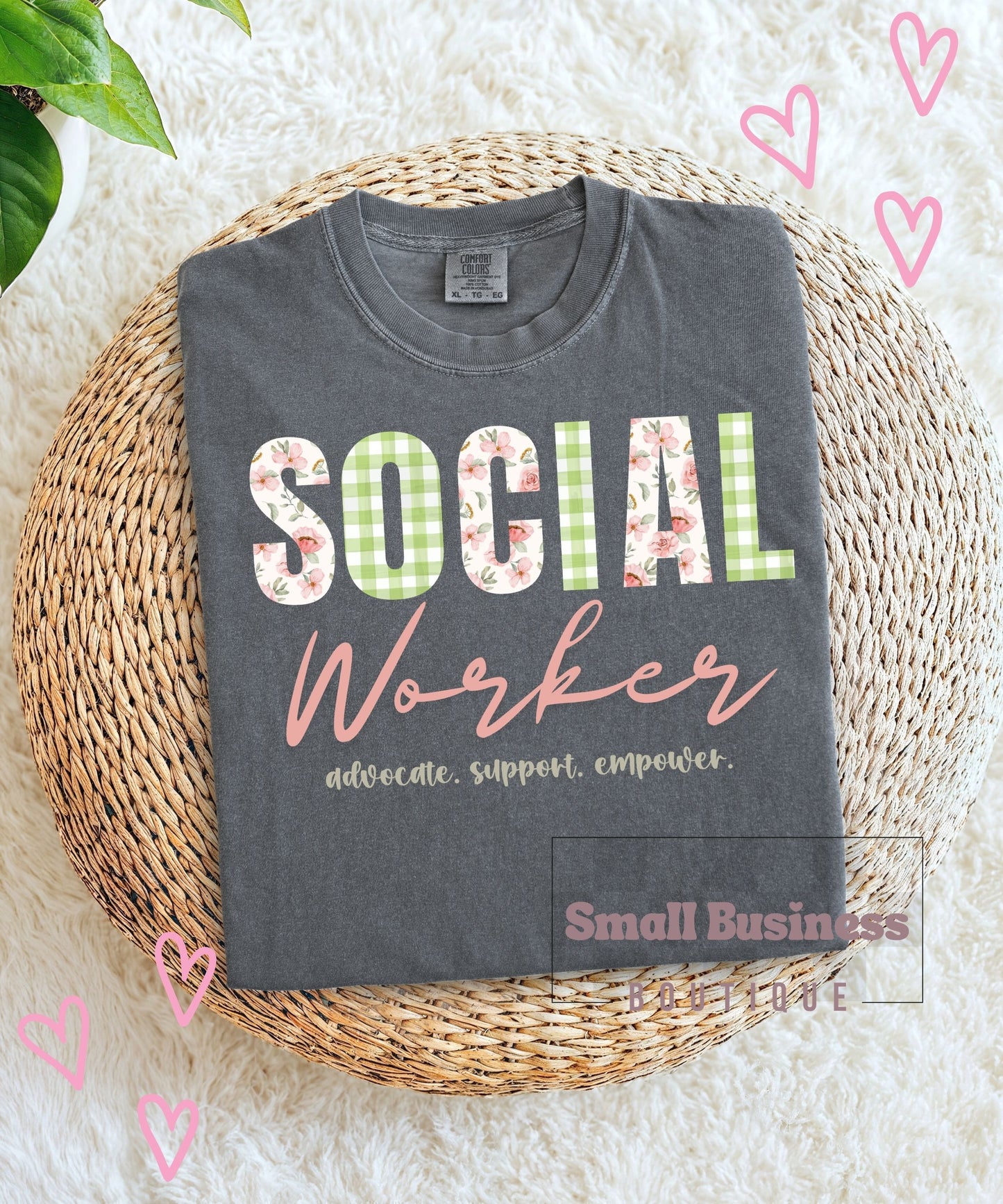 Social Worker Floral T-Shirt — Supportive Advocate Tee