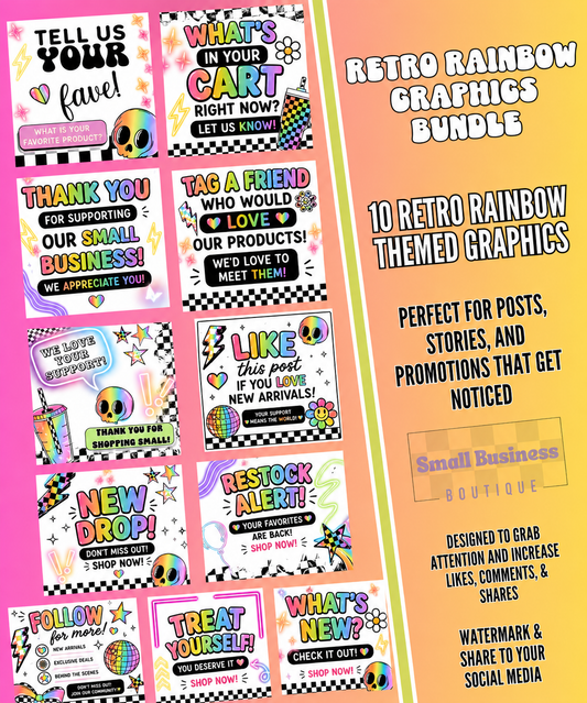 Retro Rainbow Graphic Bundle