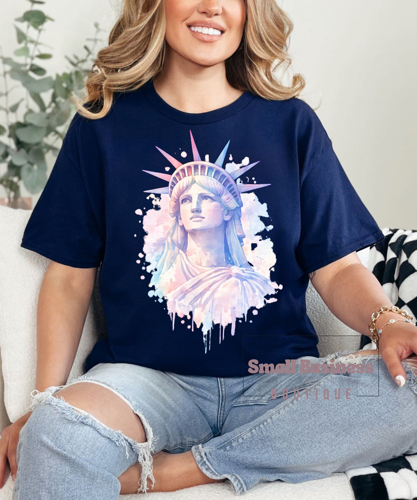 Pastel Watercolor Statue of Liberty