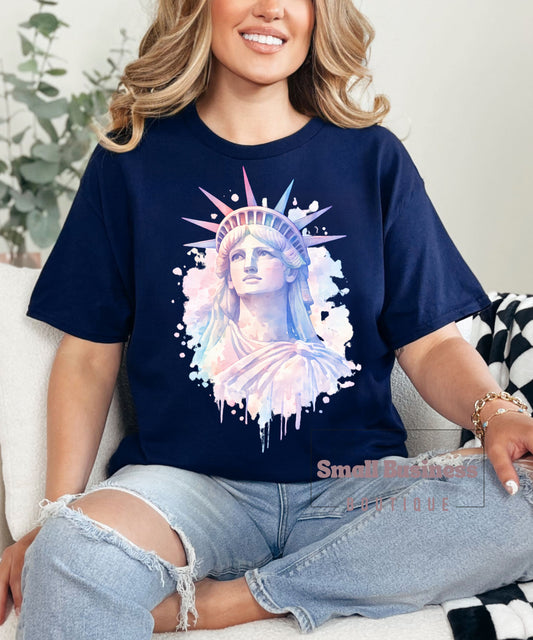 Pastel Watercolor Statue of Liberty