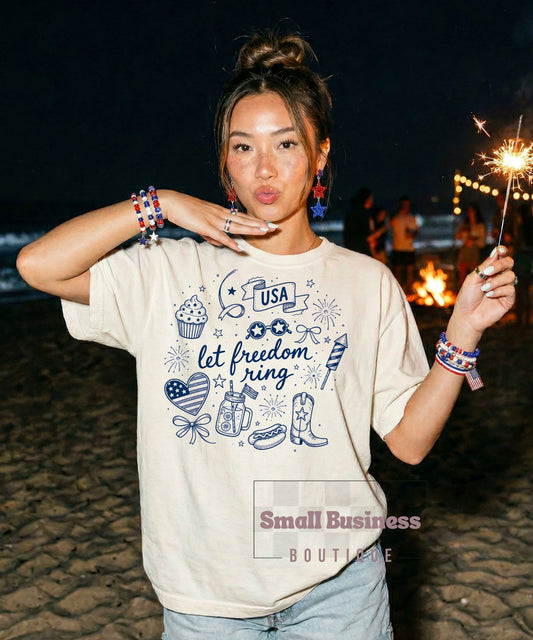 Let Freedom Ring T-Shirt — USA Patriotic 4th of July Graphic Tee